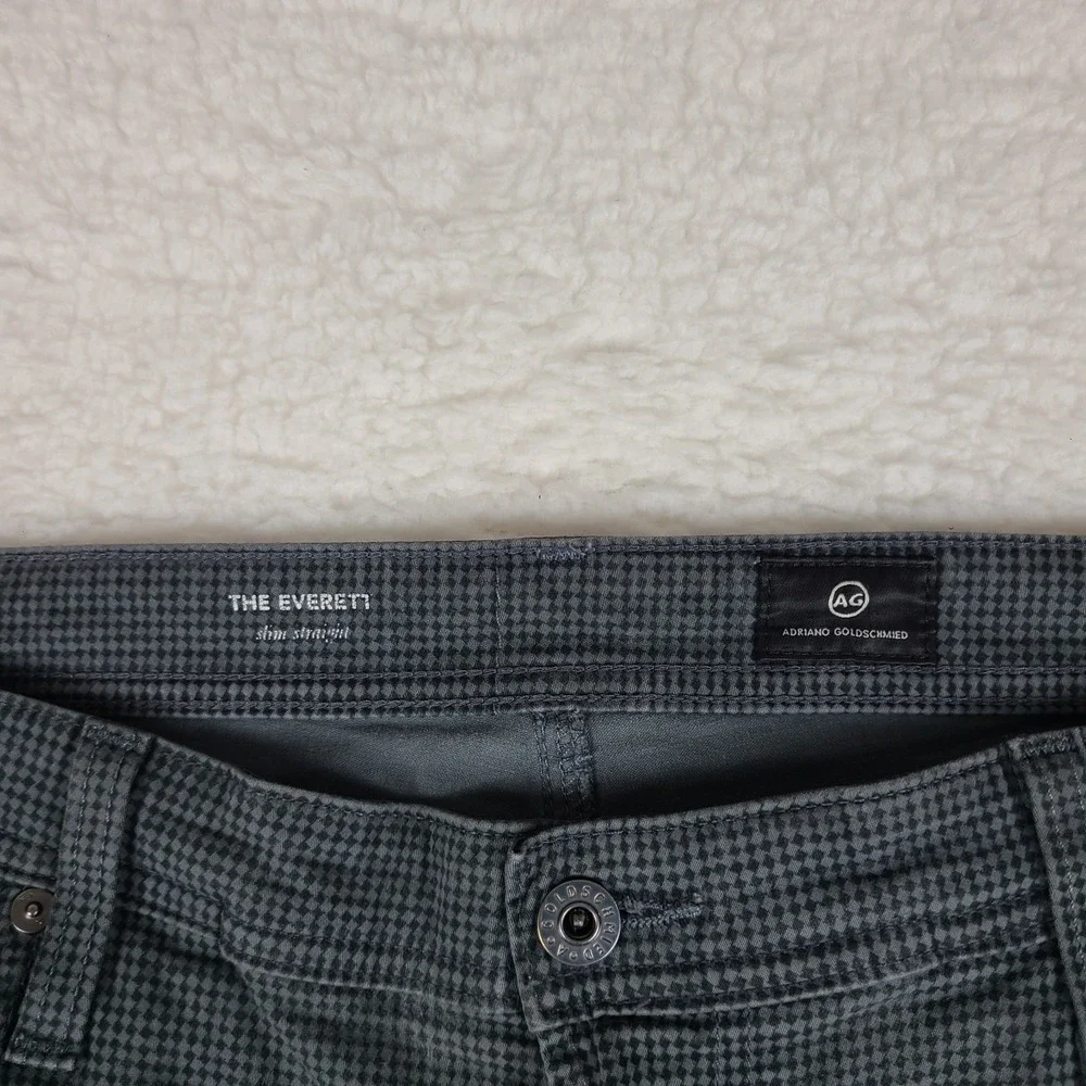 AG‎ Adriano Goldschmied Pants Mens 38x34 Gray Black The Everett Slim Straight